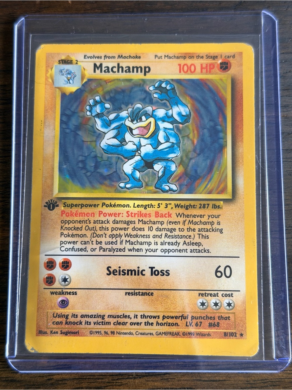 Pokémon TCG Machamp Base Set 8/102 1st Edition Holo Rare